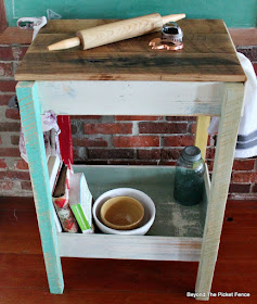 Old drawers, repurposed drawer, kitchen island, work station, bar, http://bec4-beyondthepicketfence.blogspot.com/2016/02/old-drawer-work-station.html