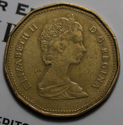 Obverse of 1988 Canada Dollar, Queen Elizabeth II