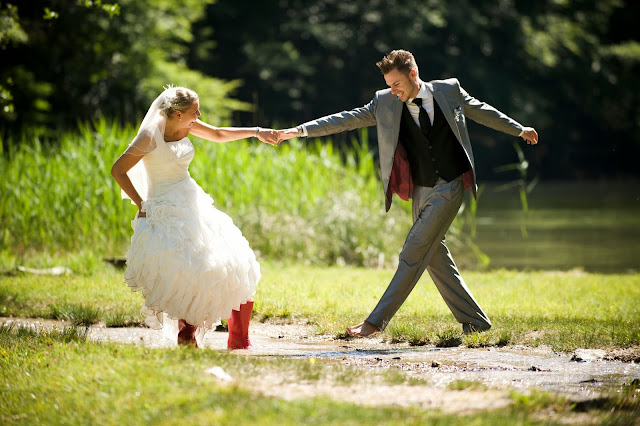 Wedding Dress And Rainboots "Trash The Dress" Photography Shoot