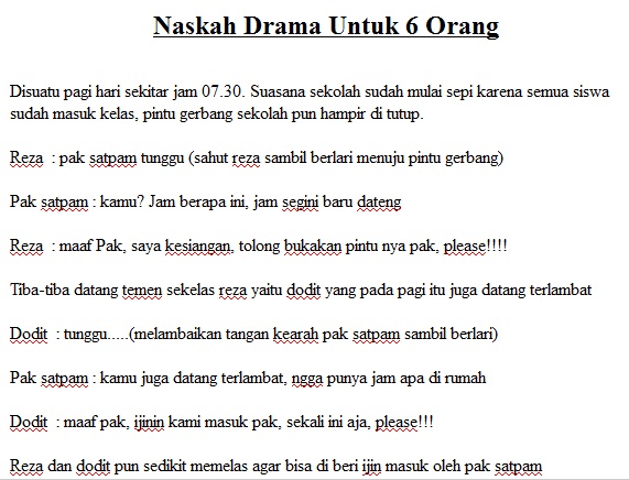 Contoh drama terbaru contoh naskah drama untuk 6 orang 