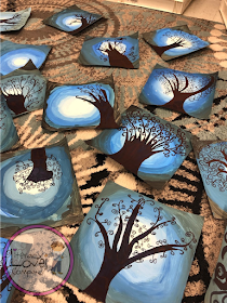 Classroom art for kids. Snowy Trees - Beautiful winter art projects for the elementary classroom brought to you by Literacy Loves Company.