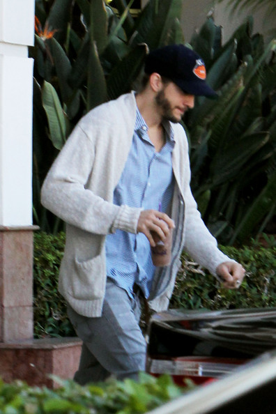 Ashton Kutcher Covered Up in LA