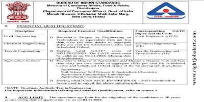 Agriculture,Civil,Electrical and Textile Engineering Job Opportunities in Bureau of Indian Standards