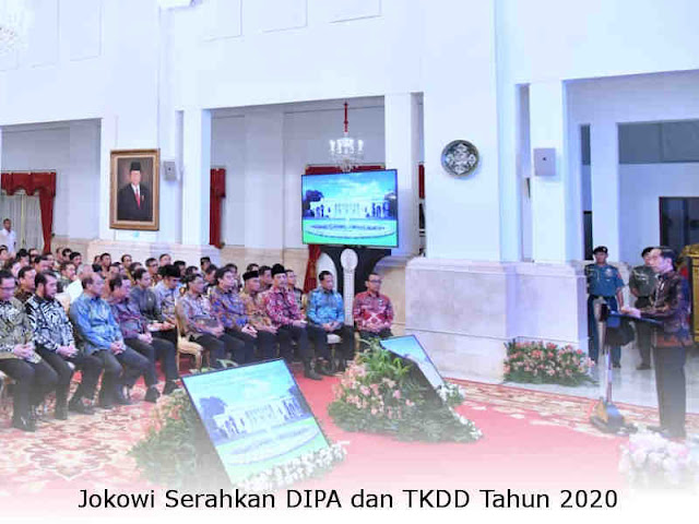 Joko Widodo Serahkan DIPA dan TKDD Tahun 2020 di Istana Negara