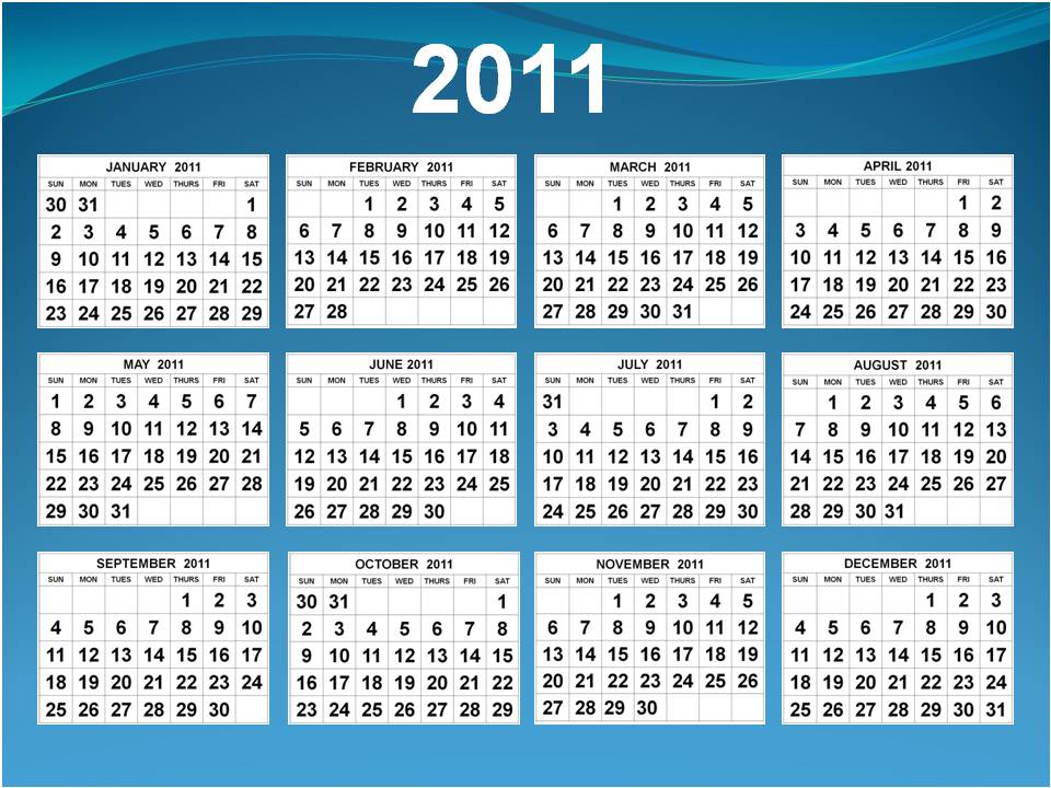2011 Calendar on one Page 2011 Calendar 1 Page. 2011 Calendar on one Page