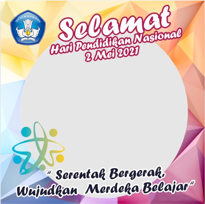 Twibbon Selamat Hardiknas 2021 dengan disertai logo tut wuri handayani
