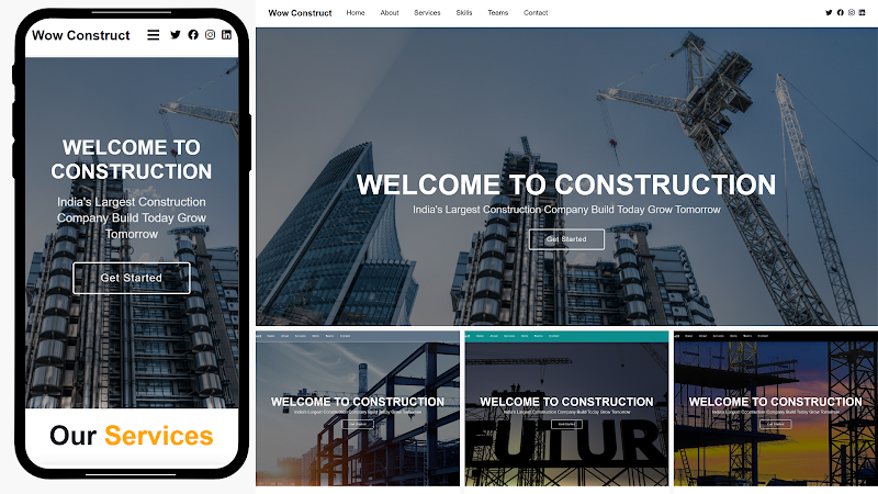 Wow construct blogger template by Website Developers