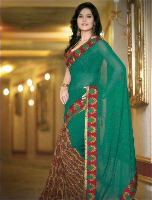 zarine khan in saree hot images