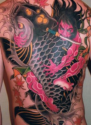 Tattoo oriental Samurai e Carpa