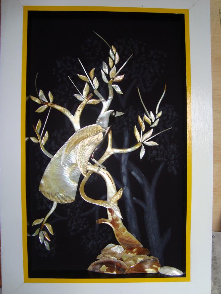 Lukisan Burung2 dari Kulit Kerang  Mutiara KPPDI