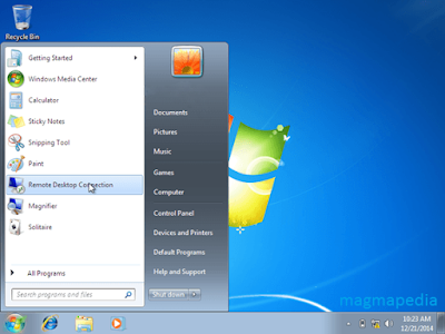 tampilan utama windows 7