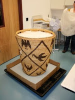 conservation studio, lab, Native American basket, Tohono basket, museum collection care