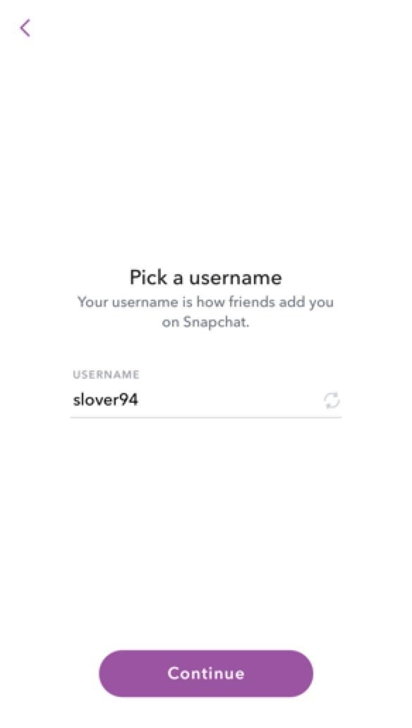 اختر اسم مستخدم لـ Snapchat