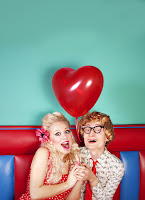 happy couple having dinner in Valentine's Day