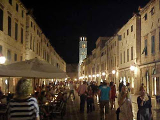 Placa Main Street Night Dubrovnik Croatia