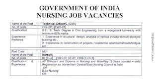 Nursing Job Vacancies in Department of Atomic Energy- Govt of India