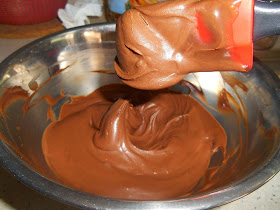 Chocolate ganache, after 3 hours in the fridge