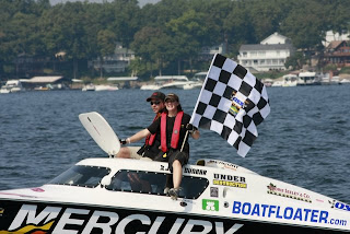 Team Under Destruction takes their second checkered flag of the 2008 season at Lake of the Ozarks, Missouri.  Picture by offshoresuperseries.com