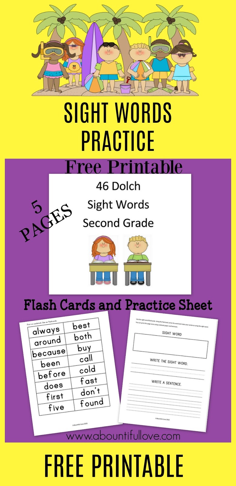 41 Dolch Sight Words For FIRST GRADE