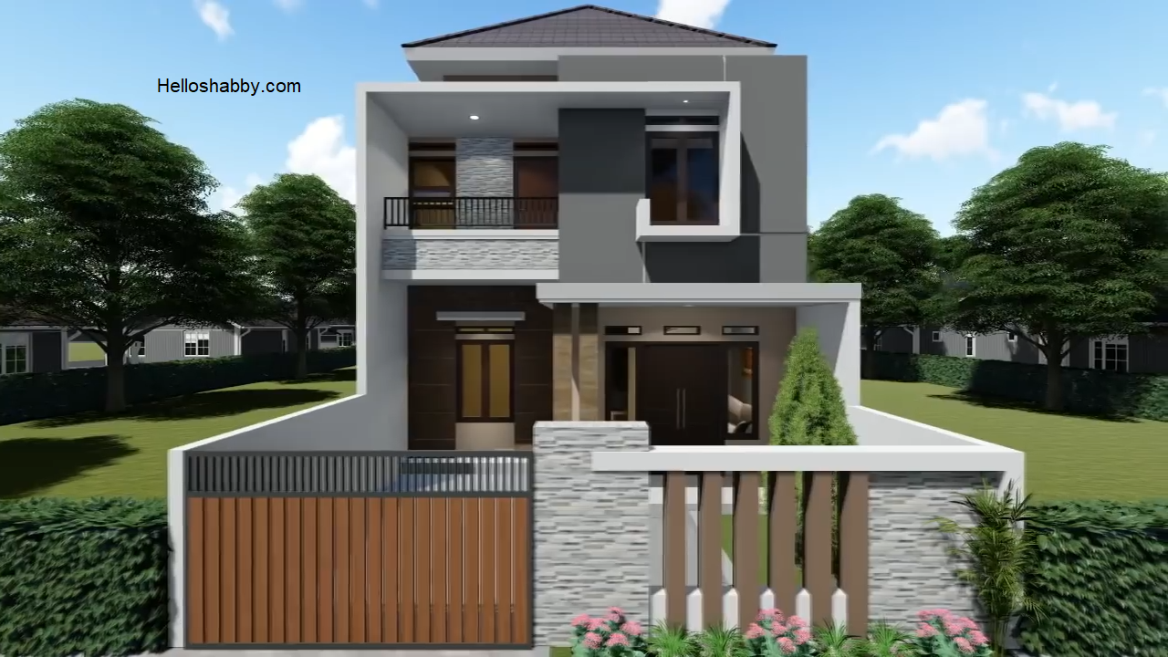 Desain Dan Denah Rumah Minimalis 7 X 15 M Dengan 3 Kamar Tidur Dan Fasad Modern Kontemporer Yang Menarik HelloShabbycom Interior And Exterior Solutions