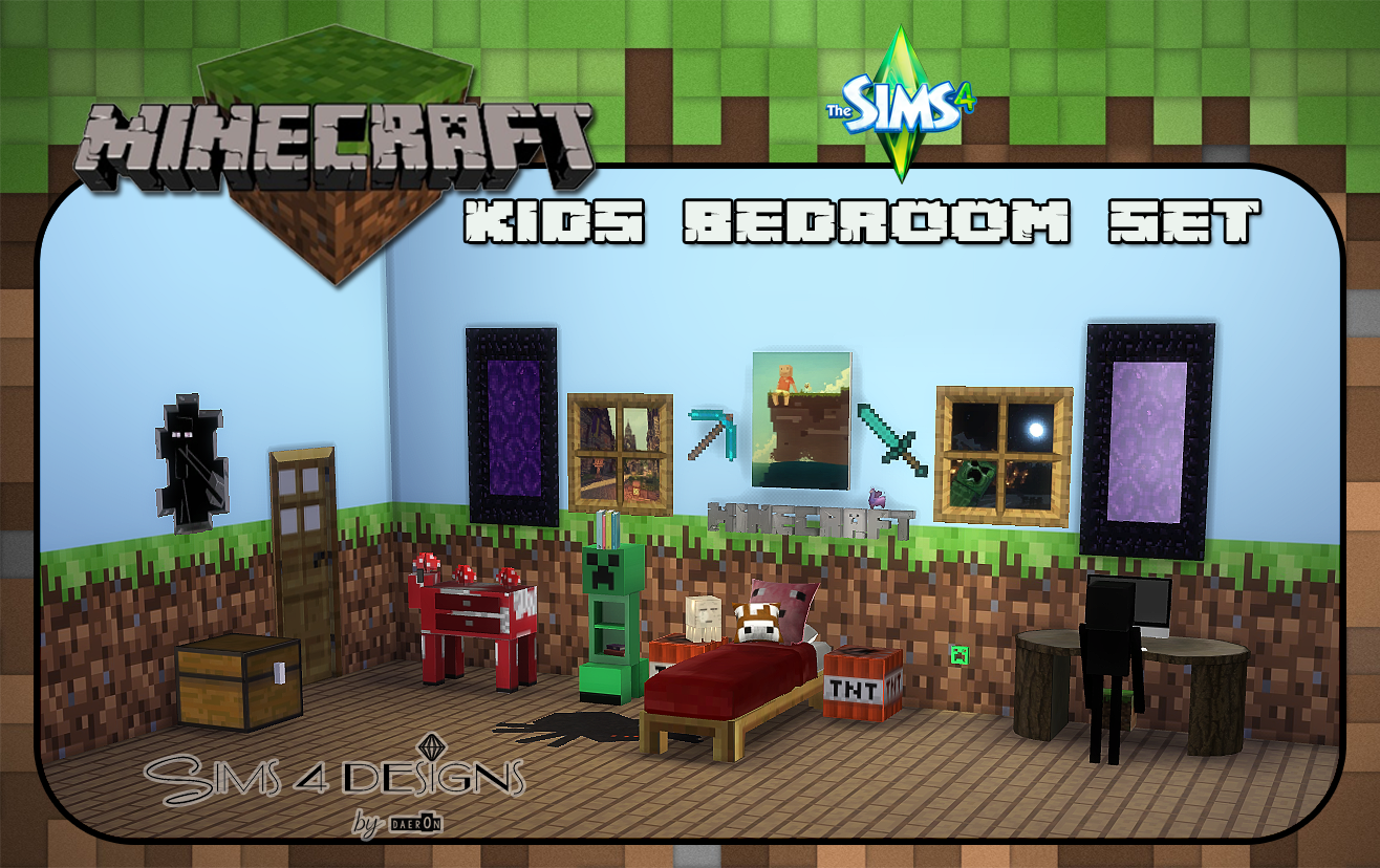 My Sims 4 Blog: Minecraft Bedroom Set by Daer0n