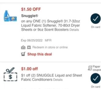 $1.00/2 any Snuggle item CVS crt store Coupon (Select CVS Couponers)