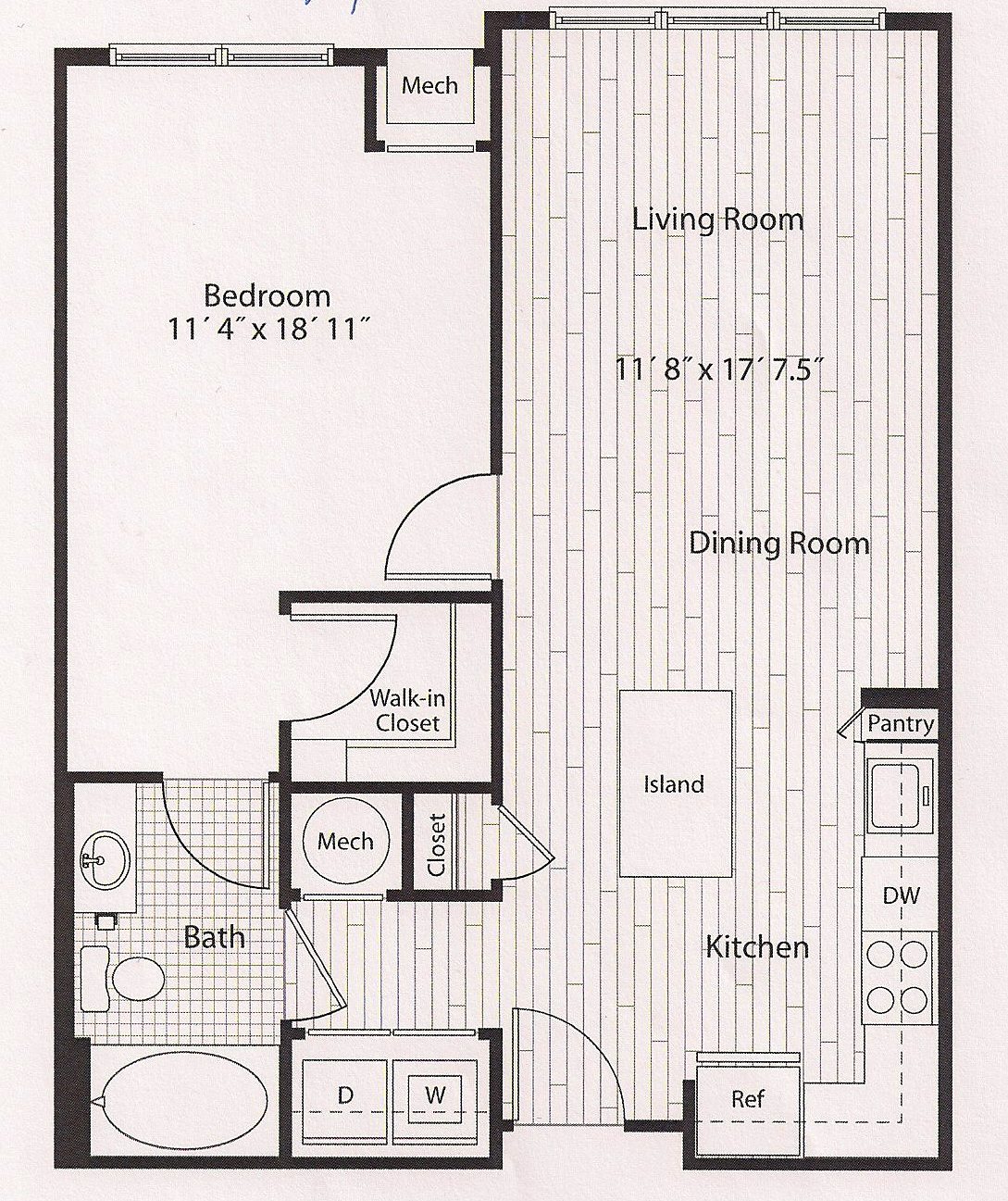 1 Bedroom Apartment Construction Plans