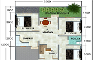 18+ Ide Terkini Denah Rumah 3 Kamar 8 X 12  Denah Rumah