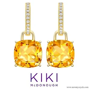 Kate Middleton Jewelry Kiki Classic Citrine and Diamond Cushion Drop Earrings