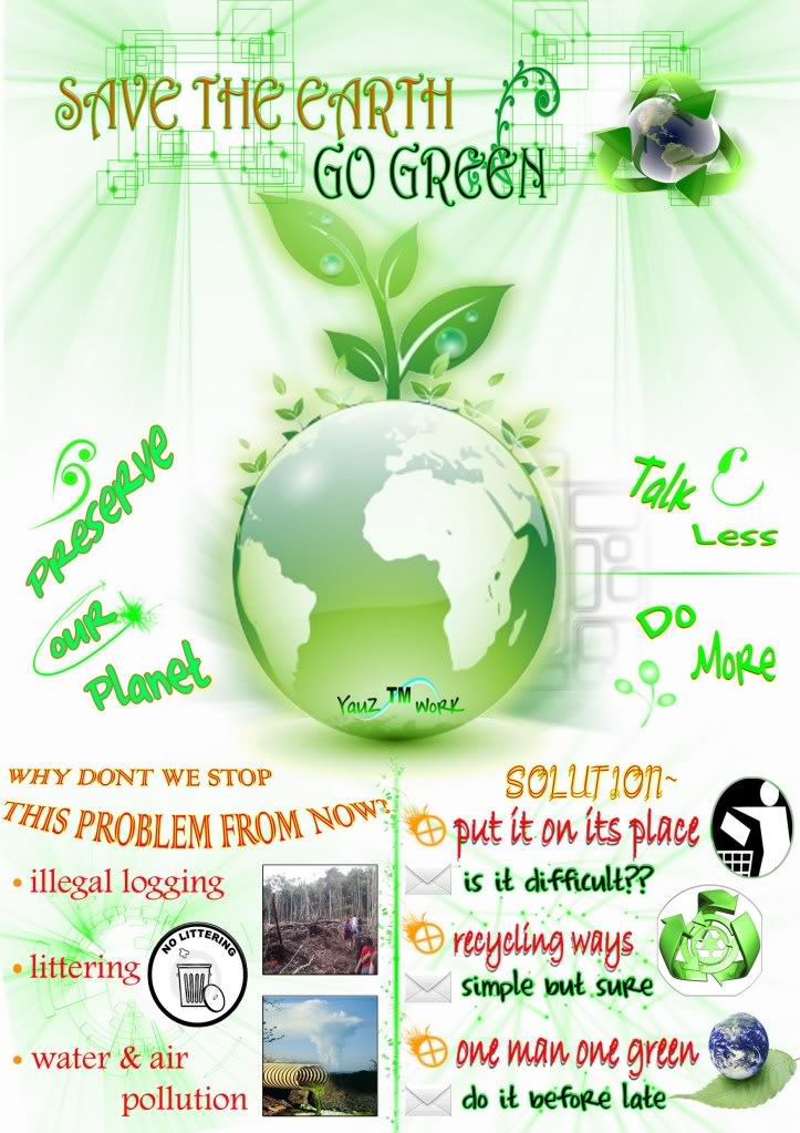 Gambar Poster Go Green And Lingkungan  Share The Knownledge