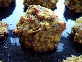 Close up of a grain free bhaji bite