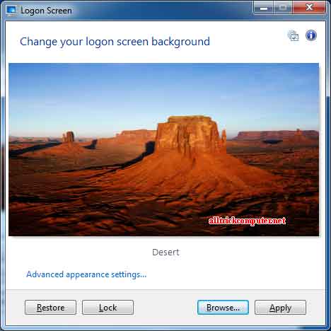 logon screen | mengganti gambar logon screen menggunakan klik kanan