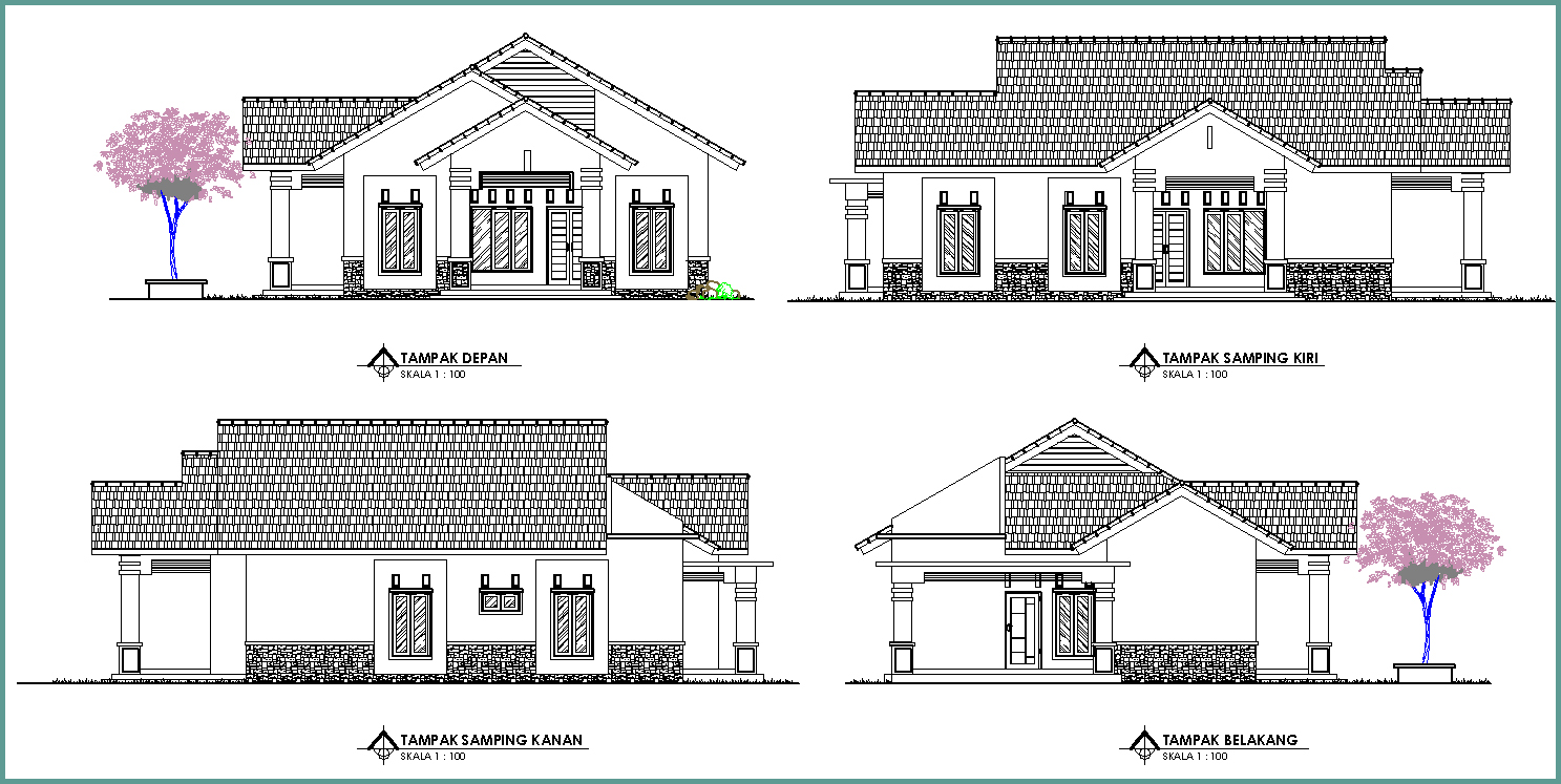 Desain Rencana Atap Dan Model Tampak Rumah Bpk Arie Nuzan Jasa