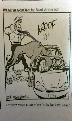 Finally having enough of his crap, Brad Anderson executes Marmaduke like a gangland snitch