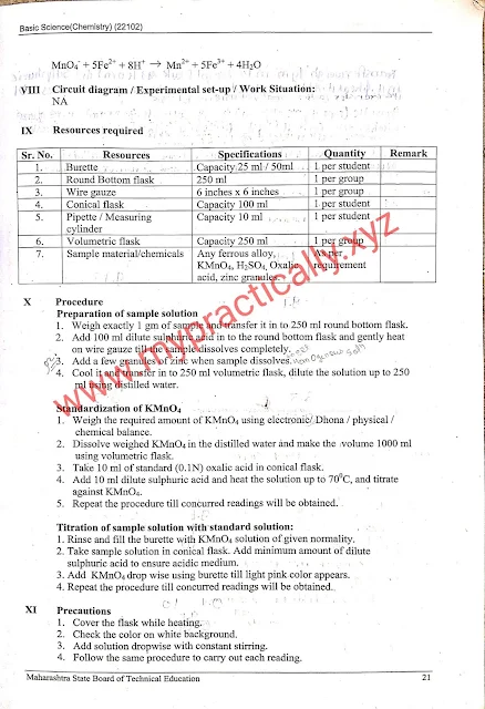 Redox Titration Practical Answers