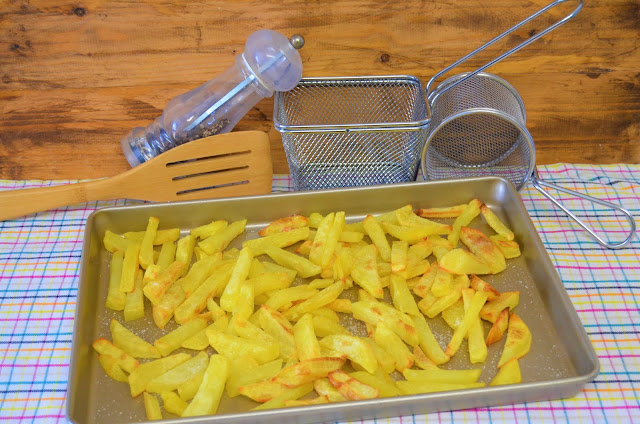 Las delicias de Mayte, patatas fritas al horno rápidas, como hacer patatas fritas al horno, patatas fritas sin apenas aceite, patatas fritas al horno sin aceite, patatas al horno, patatas fritas sin grasa,