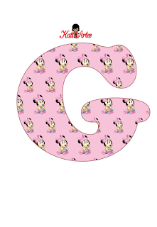 Alfabeto de Minnie Bebé en Fondo Rosa.