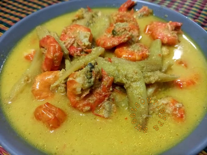 Resepi Udang Masak Lemak Cili Api Dengan Keladi Lambuk