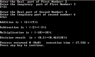 complex number class example c++ code