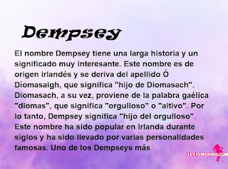 significado del nombre Dempsey