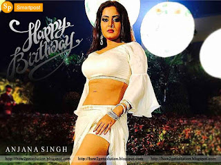 actress anjana singh navel show in hot white two piece wear [anjana singh wallpaper]