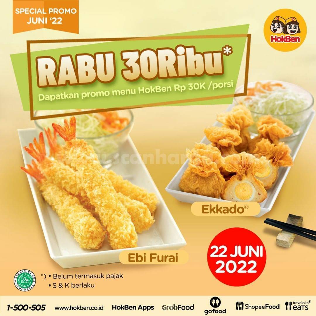 Promo HOKBEN Rabu Spesial Menu Rp 30.000