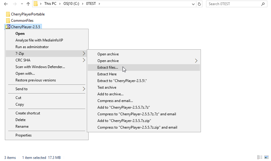 Extract package...