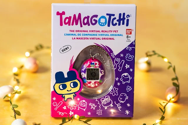 A Tamagotchi toy in the packet