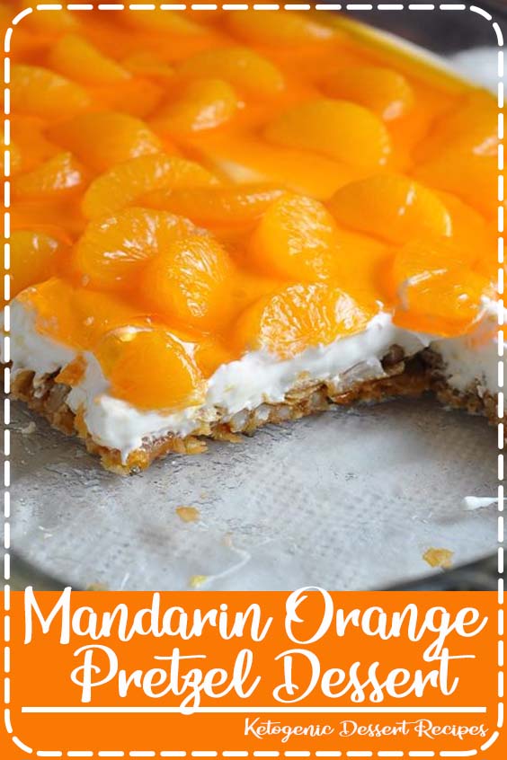 This classic dessert features a crunchy pretzel crust, a creamy center, and silky top with mandarin oranges and orange flavored gelatin. Perfect for a summer luncheon!