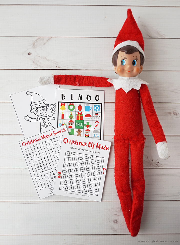 Free Printable Elf on the Shelf Activity Pages