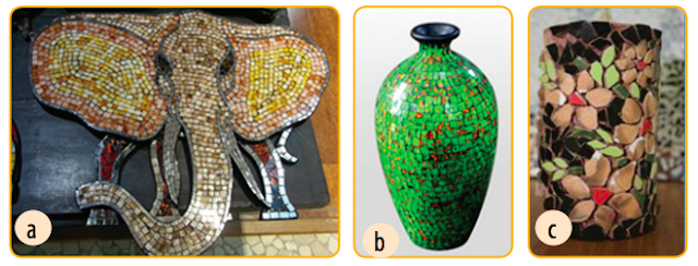 Produk kerajinan limbah pecahan keramik