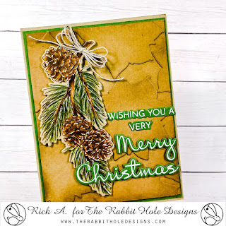 Pinecone Faux Embossed card by Rick Adkins