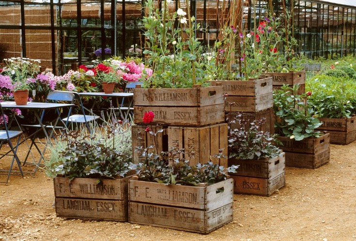 Crates as planters