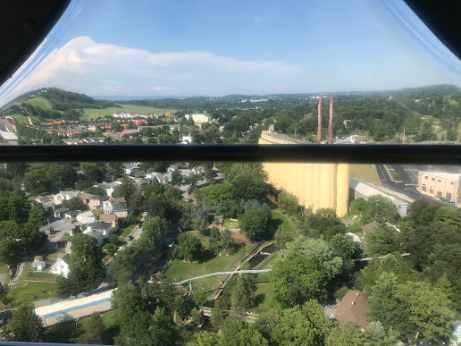 View of Chocolate Factory from Kissing Tower Ride